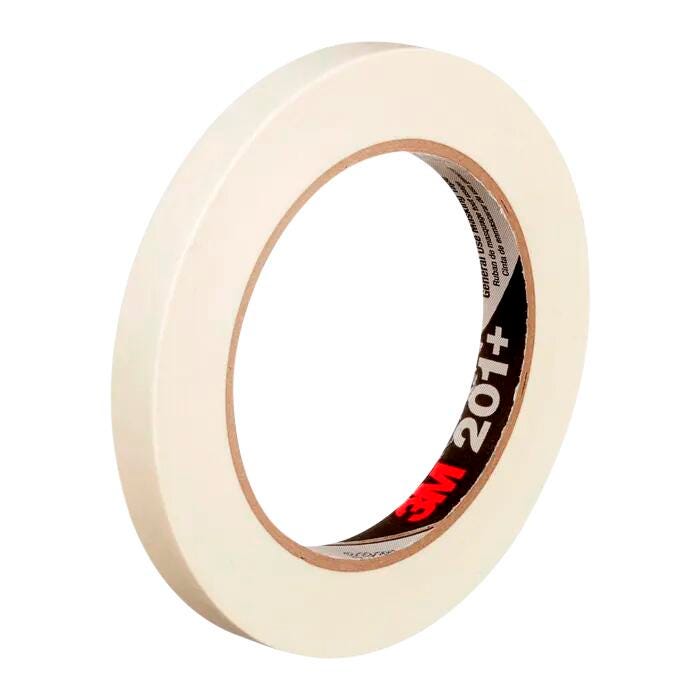 3M 201+ General Use Masking Tape, 0.5 Inch x 60 Yards, Tan
