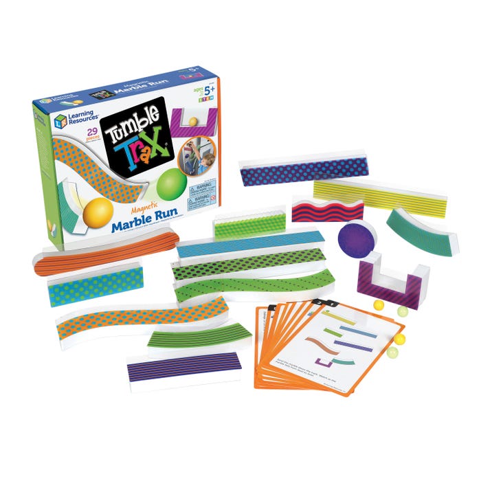 Learning Resources Tumble Trax Magnetic Marble Run, 29 Pieces