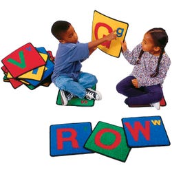 Carpets for Kids KID$Value PLUS Alphabet Seating Squares Carpet, 12 x 12 Inches, Set of 26, Multicolored 1303755