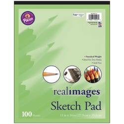 Pacon Real Images Paper Sketch Pad, 11 x 14 Inch, White, Pack of 100