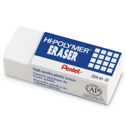 Pentel Hi-Polymer Block Erasers, White, Pack of 4
