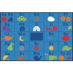 Carpets for Kids KID$Value PLUS Alphabet Seating Carpet, 6 x 9 Feet, Rectangle, Multicolored, Item Number 1495450