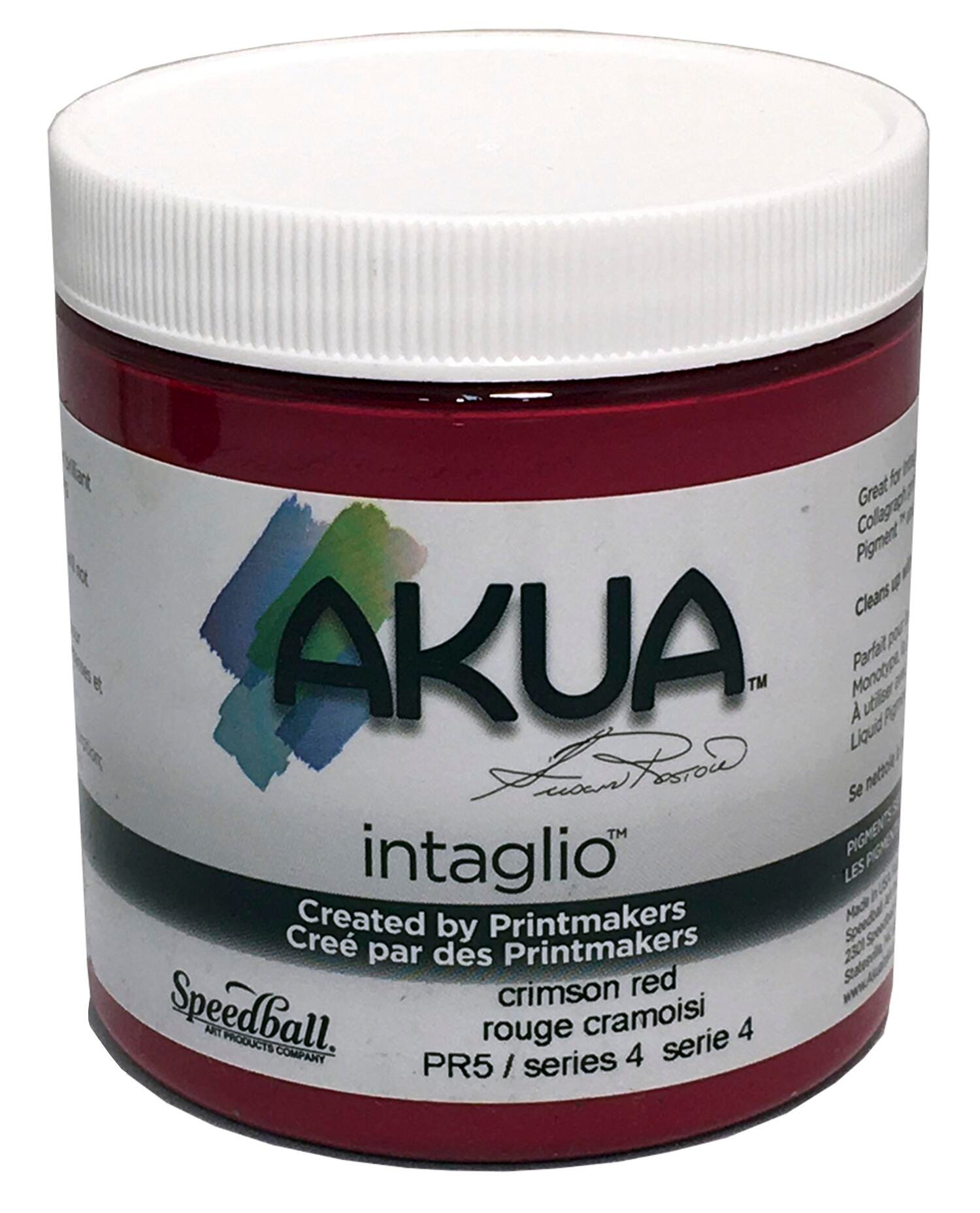 Akua Intaglio Non-Toxic Water Based Ink, Crimson Red, 8 Ounces Item Number 411869
