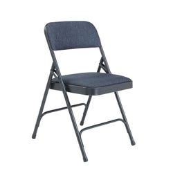 National Public Seating 2200 Premium Upholstered Folding Chair, Imperial Blue, Set of 4, Item Number 2051328