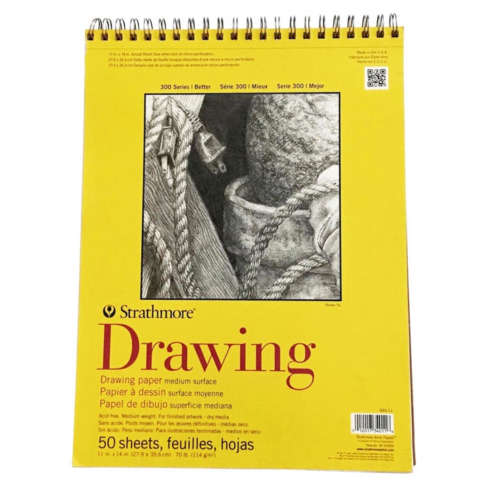 Strathmore 300 Series Drawing Pad, 11 x 14 Inches, 70 lb, 50 Sheets