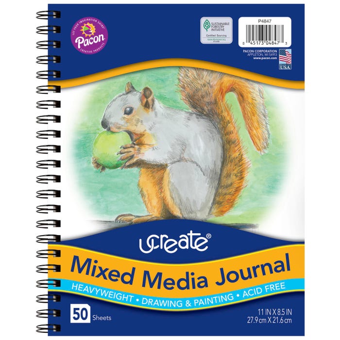Ucreate Mixed Media Journal, 11 x 8-1/2 Inches, 50 sheets