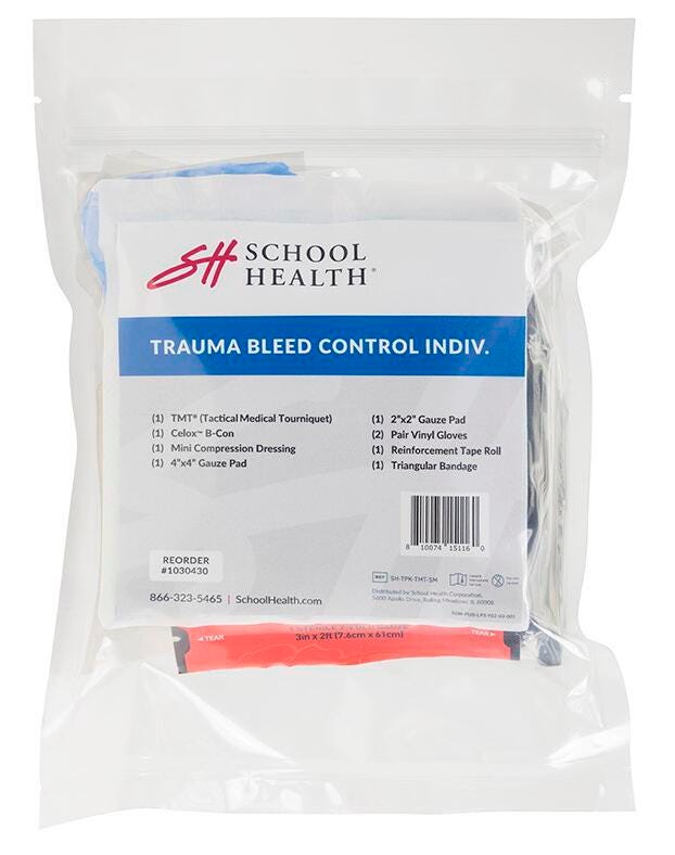 School Health Trauma Bleed Control Individual Kit, Item Number 2095809