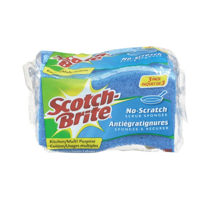 Scotch-Brite Non Scratch Scrub Sponge, Blue, Pack of 3