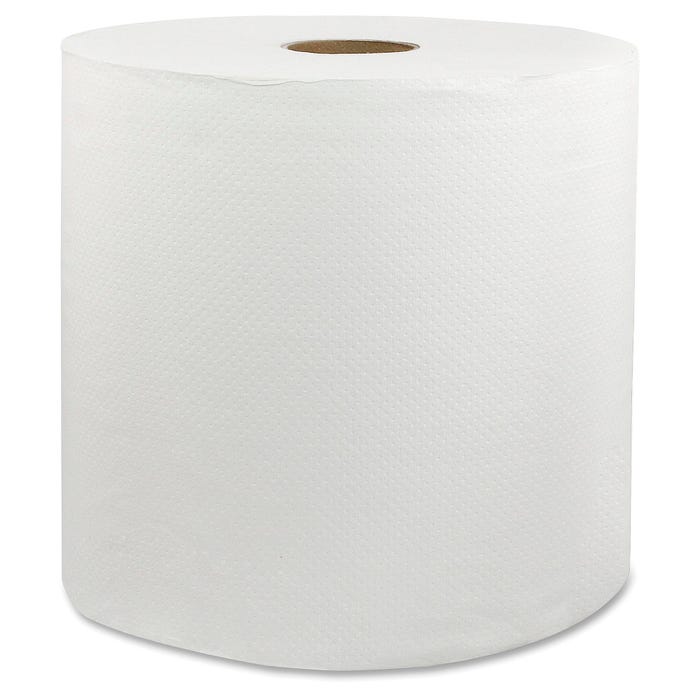 Solaris Paper Hardwound Paper Towels, 1-Ply, White, Pack of 6