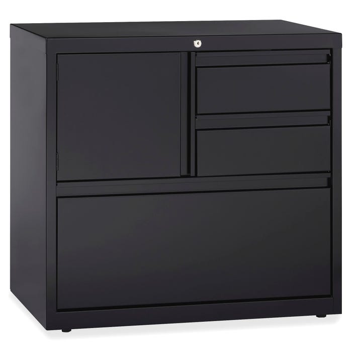 Lorell 30 in Personal Storage Center Lateral File, PSC Door, 30 x 18-5/8 x 28 Inches, Black