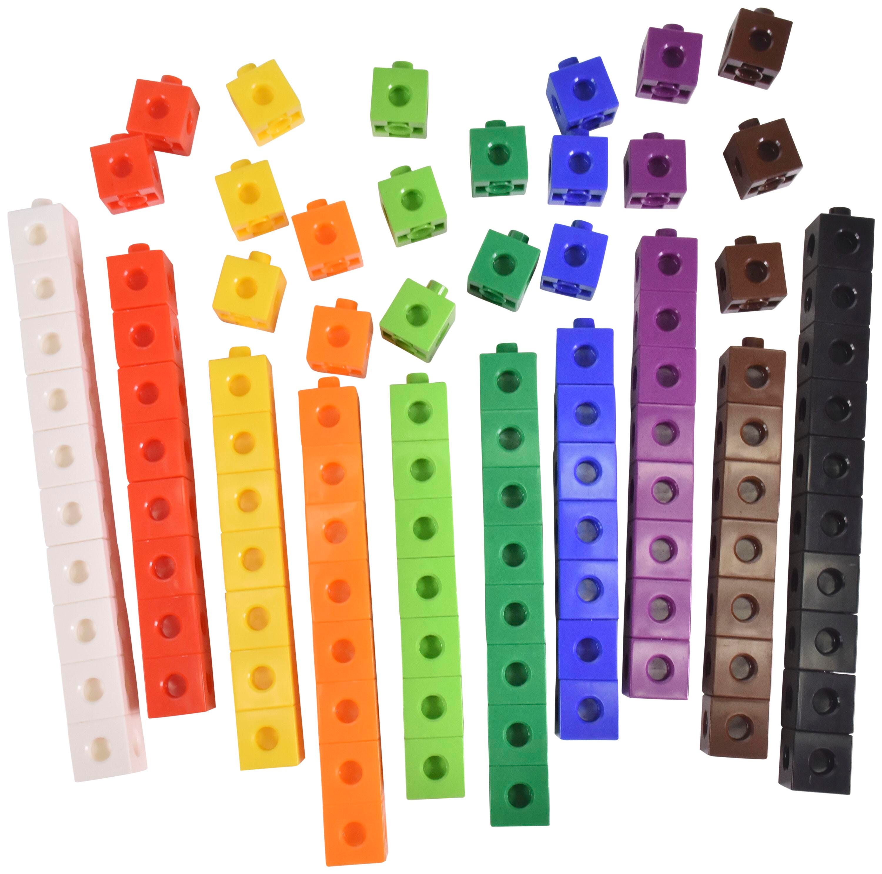 Childcraft Linking Manipulative Cubes, 3/4 Inches, Assorted Colors, Set of 100 264681