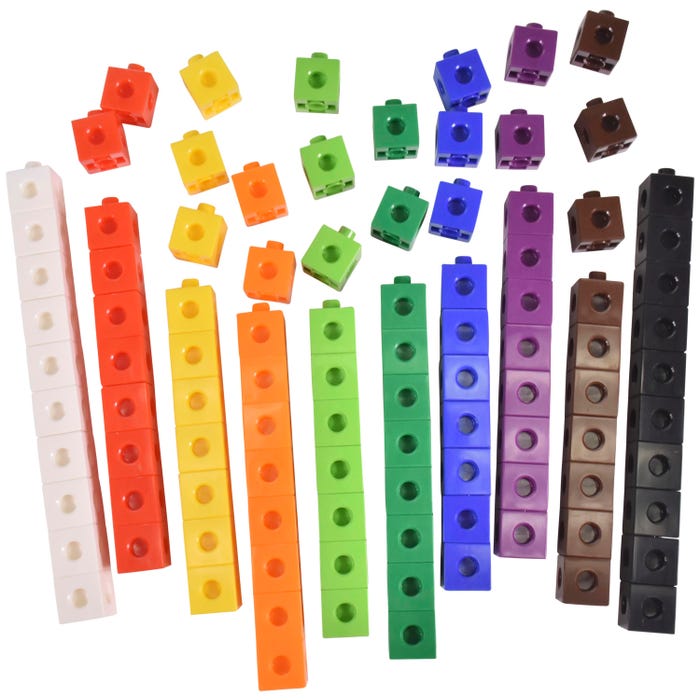 Childcraft Linking Manipulative Cubes, 3/4 Inches, Assorted Colors, Set of 100