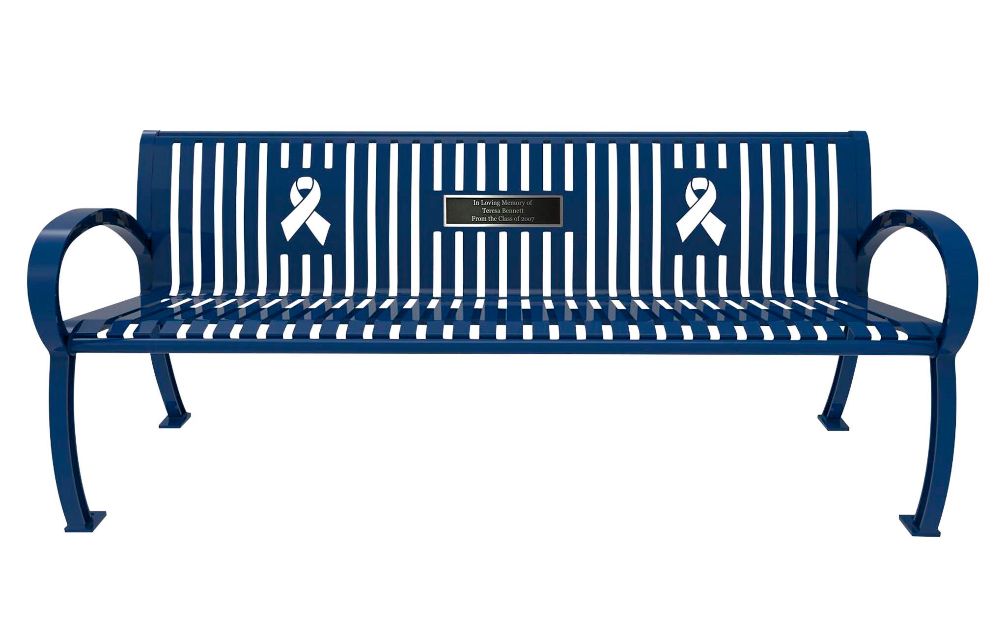 UltraSite Wilmington Awareness Bench with Plaque, 6 Feet 4001512