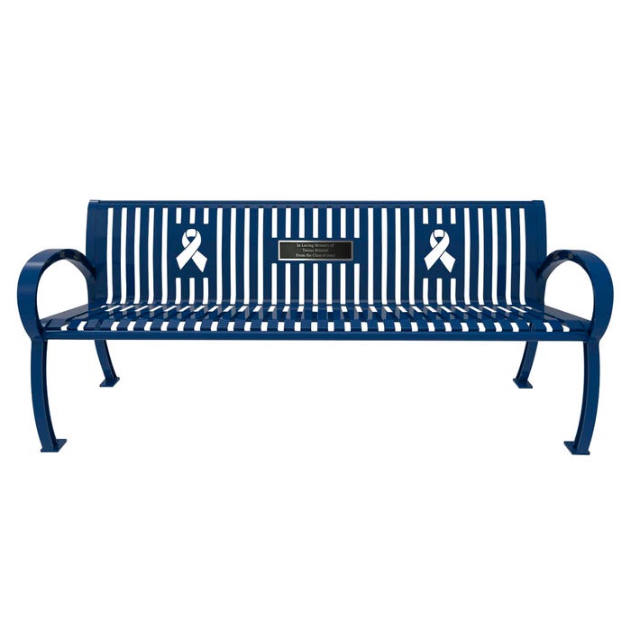 UltraSite Wilmington Awareness Bench with Plaque, 6 Feet