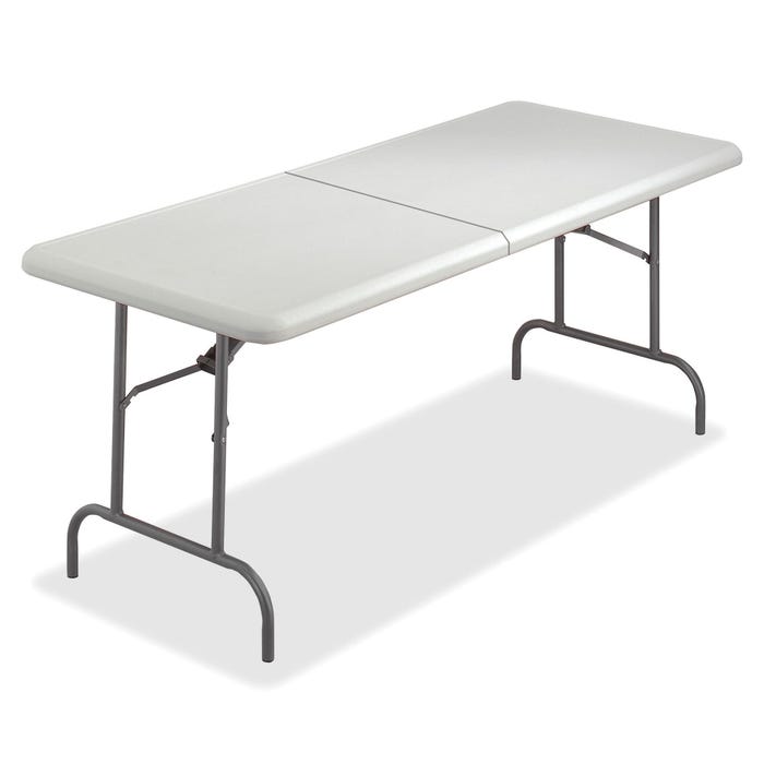 Iceberg IndestrucTable TOO Bifold Table, 30 x 96 Inches, Platinum