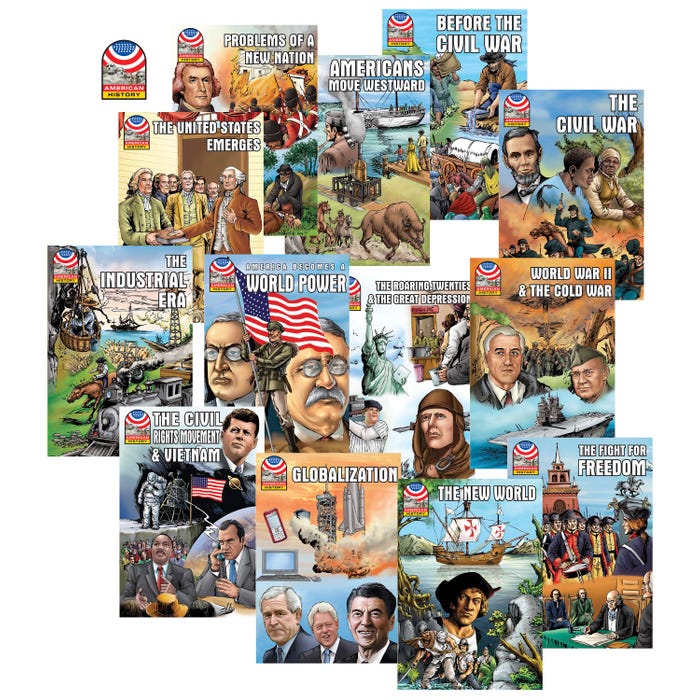 Saddleback Educational Publishing American History Graphic Novels, Set of 12