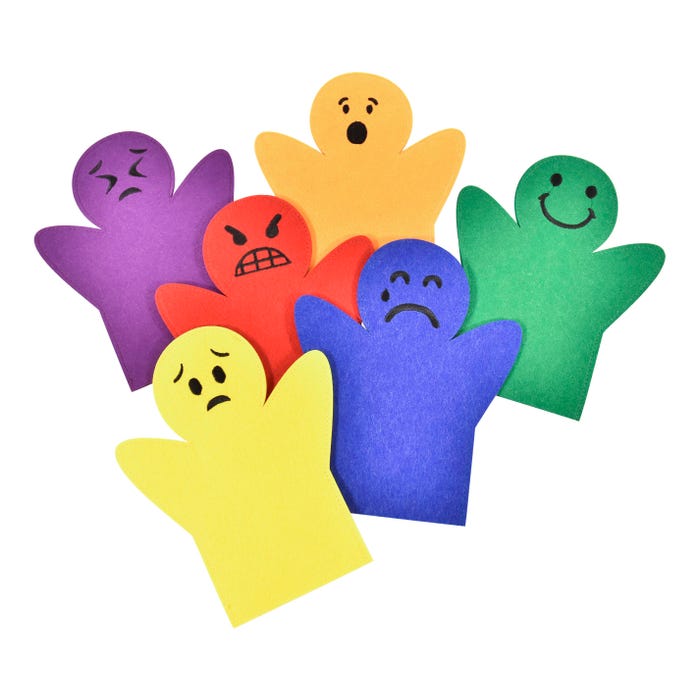 Abilitations Emotion Hand Puppets, Set Of 6