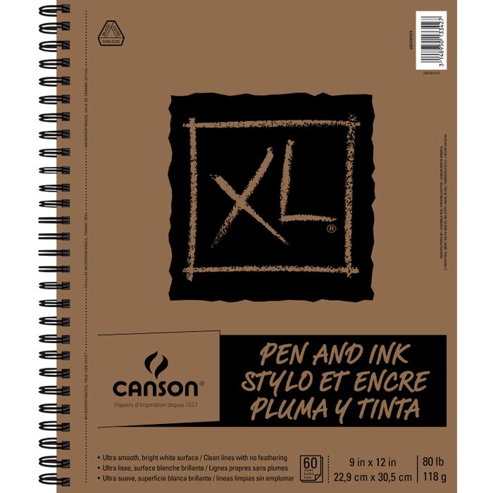 Canson XL Pen and Ink Pad, 9 x 12 Inches, 80 lb, 60 Sheets
