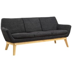 Lorell Quintessence Collection Upholstered Sofa - Lumbar Support, 73-1/4"Wx19-3/4"Lx32-3/4"H, BK/NL