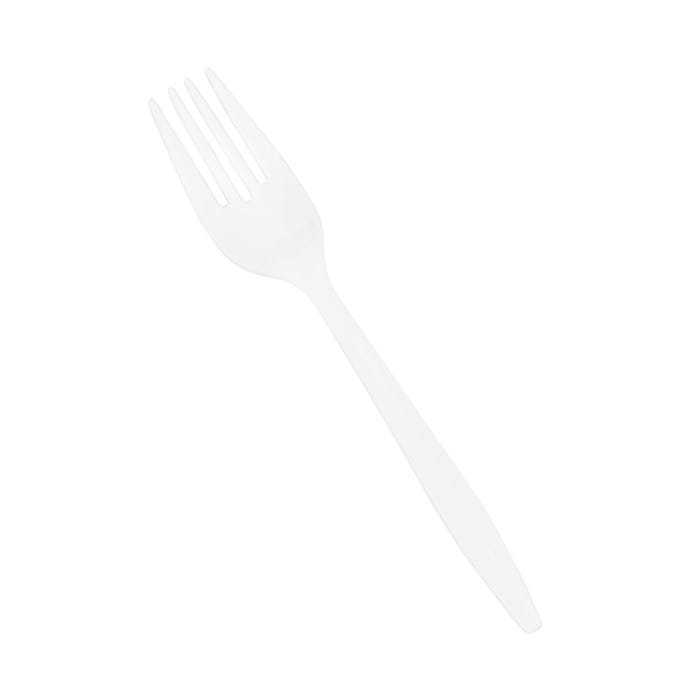 Crystalware Fork, Medium Weight , White, Plastic, Case of 1000
