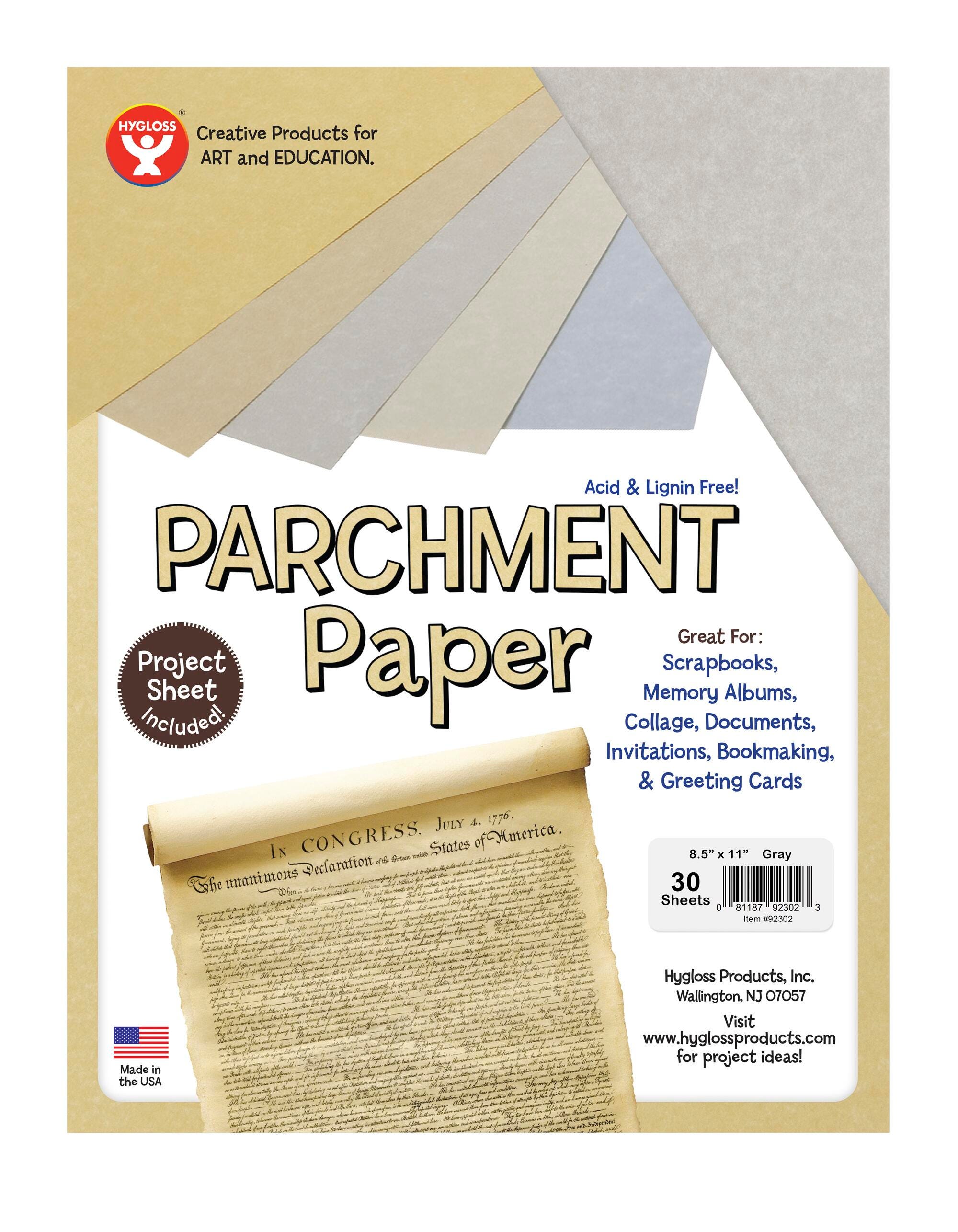 Hygloss Parchment Paper, 8-1/2 x 10 Inches, Gray, Pack of 30 2150645