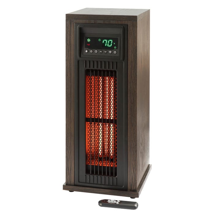 LifeSmart 23 Inch Tower Heater with Oscillation, Brown