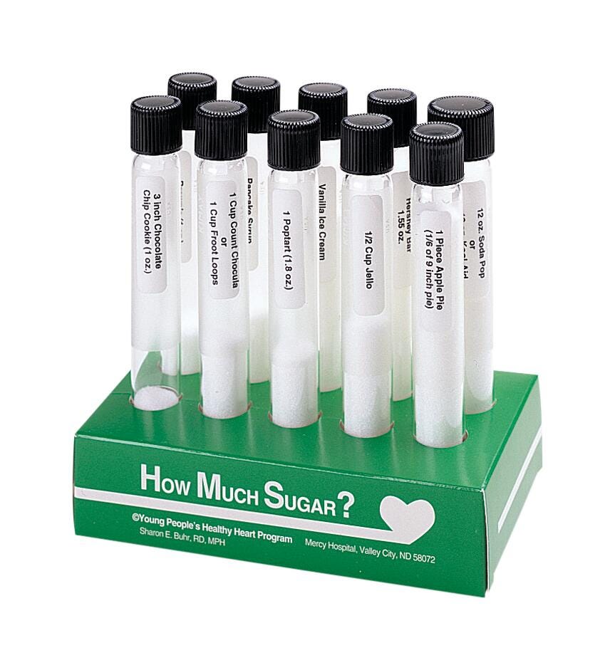 How Much Sugar? Test Tube Display, Set of 10