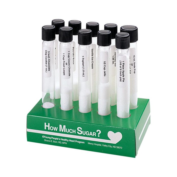 How Much Sugar? Test Tube Display, Set of 10