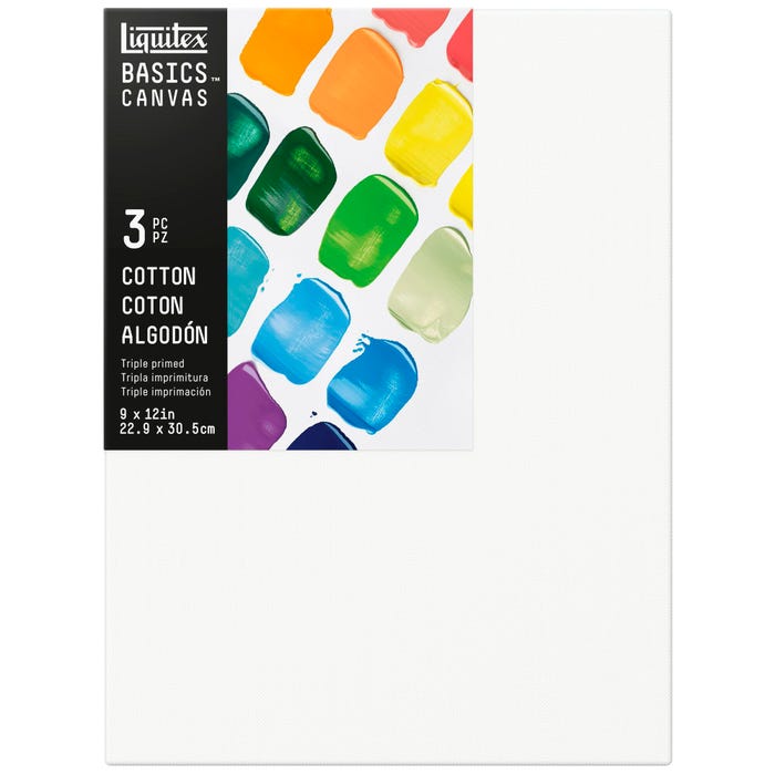 Liquitex Basics Canvas, 9 x 12 Inches, 3 Pack