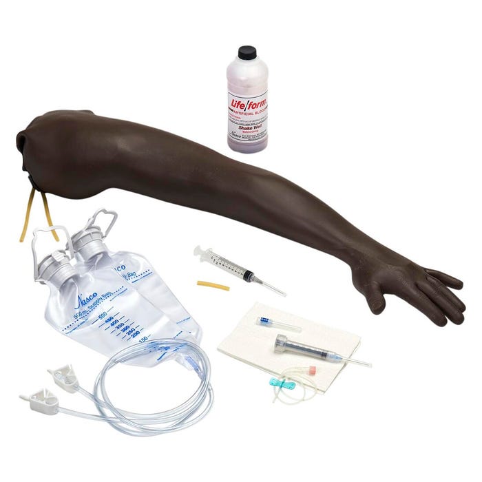 Adult Venipuncture and Injection Training Arm, Dark