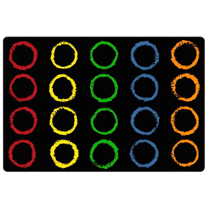 Childcraft Chalk Rings Seating Carpet, 10 Feet 6 Inches x 13 Feet 2 Inches, Rectangle