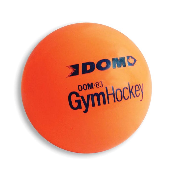 DOM Plastic Gym Hockey Ball for Floor Hockey or Lacrosse, Optic Orange, 3 Inches