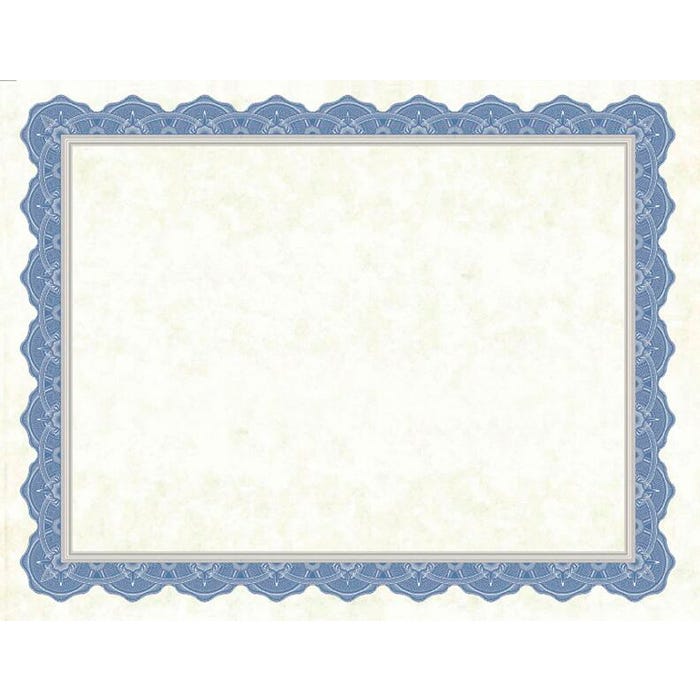 Geographics Printable Certificate, 11 x 8-1/2 inches, Drama Blue, Silver Foil, Pack of 15