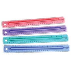 Westcott Finger Grip Ruler, 12 Inches, Assorted Colors