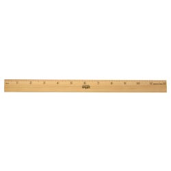 School Smart Wood Ruler, Single Beveled Plain Edge, 12 Inches, Scaled in 1/8 Inch Increments 081898