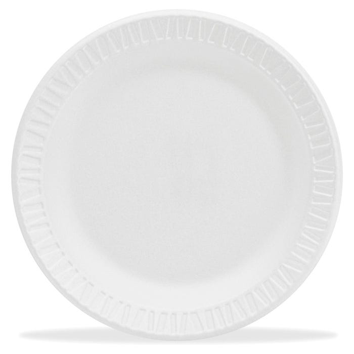 Dart Container Unlaminated Dinnerware Plate, 9 Inches, Foam, White, 4 Packs of 125