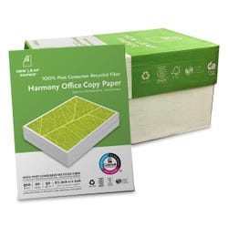 New Leaf Harmony Office Copy Paper, 8-1/2 x 11 Inches, 20 lb, White, Case of 8, 4000 Sheets