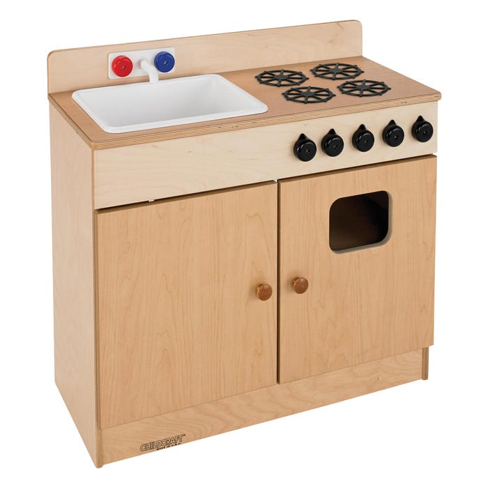 Childcraft Play Sink and Stove Combo, Wooden, 29-1/2 x 13-3/8 x 27-3/4 Inches