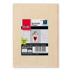Plaid Enterprises Rectangle Wood Plaque, 5-1/8 x 7-1/4 Inches, Unfinished