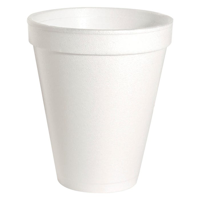 Genuine Joe 1-Piece Hot/Cold Cup, 12 oz, Styrofoam, White, Pack of 1000