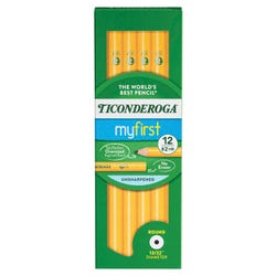 Ticonderoga My First Oversized Pencils, No 2 Thick Tip, Pack of 12 1004651