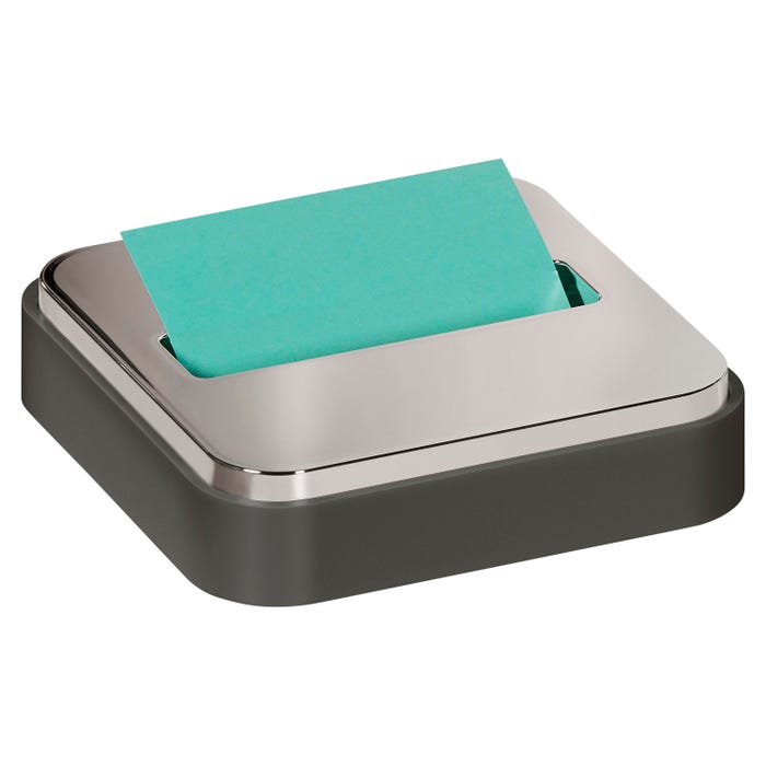 Post-it Steel Top Pop-Up Note Dispenser with 1 Note Pad, Black