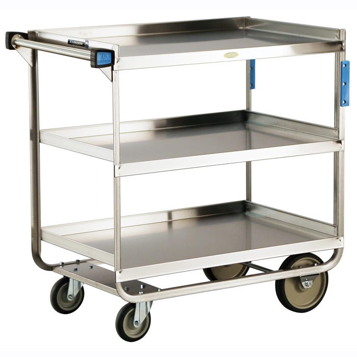 Lakeside Stainless Steel 3 Shelf Utility Cart, 700 Pound Capacity, 22-3/8 x 38-5/8 x 37-1/8 Inches