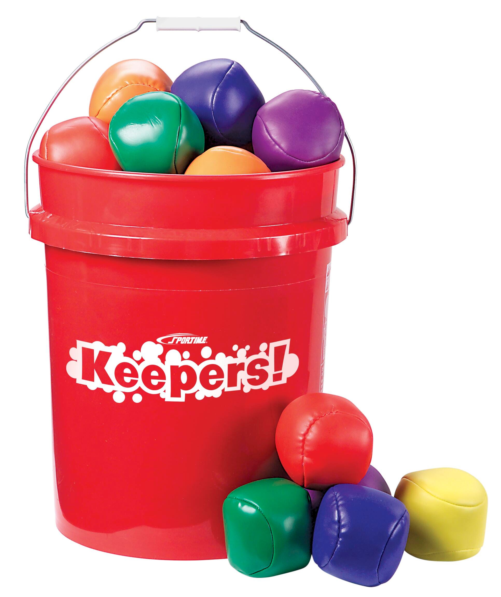 Image for Sportime Keepers Bean Balls, Assorted Colors, Set of 24 with Included Bucket from School Specialty