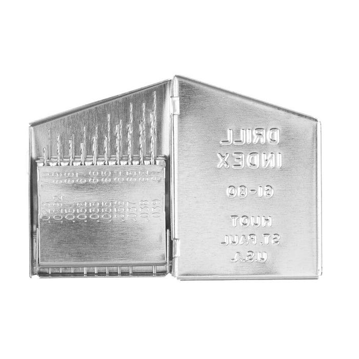 Hanson Jobbers Length Straight Shank HSS Drill Bit Set, No 1 - 60, Set of 60