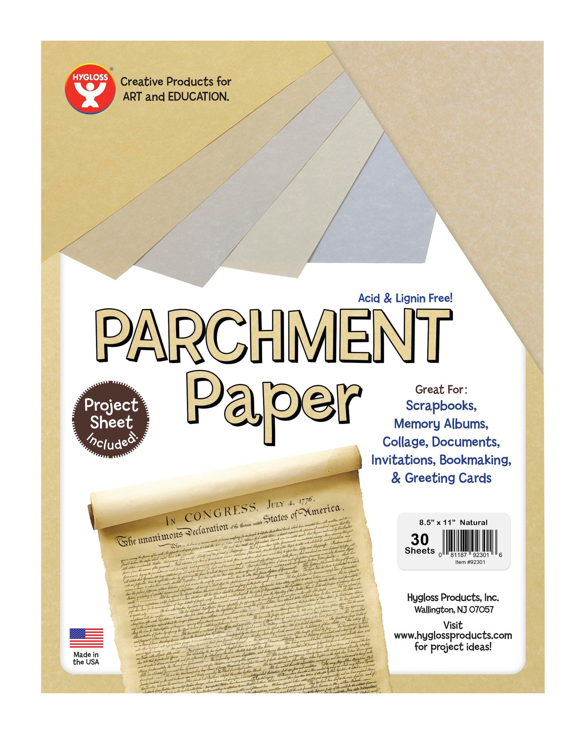 Hygloss Parchment Paper, 8-1/2 x 10 Inches, Natural, 30 Sheets 2150648