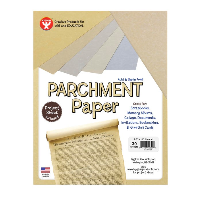 Hygloss Parchment Paper, 8-1/2 x 10 Inches, Natural, 30 Sheets