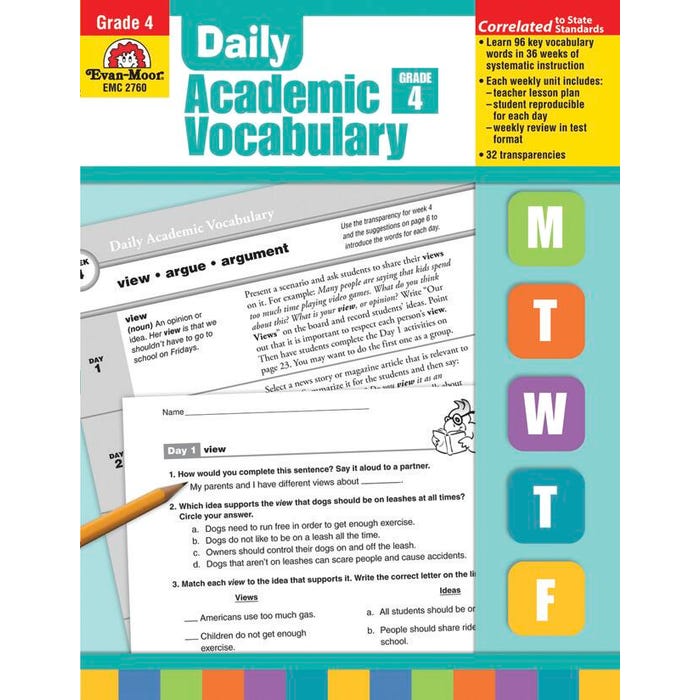 Evan-Moor Daily Academic Vocabulary, Grade 4, Teachers Edition