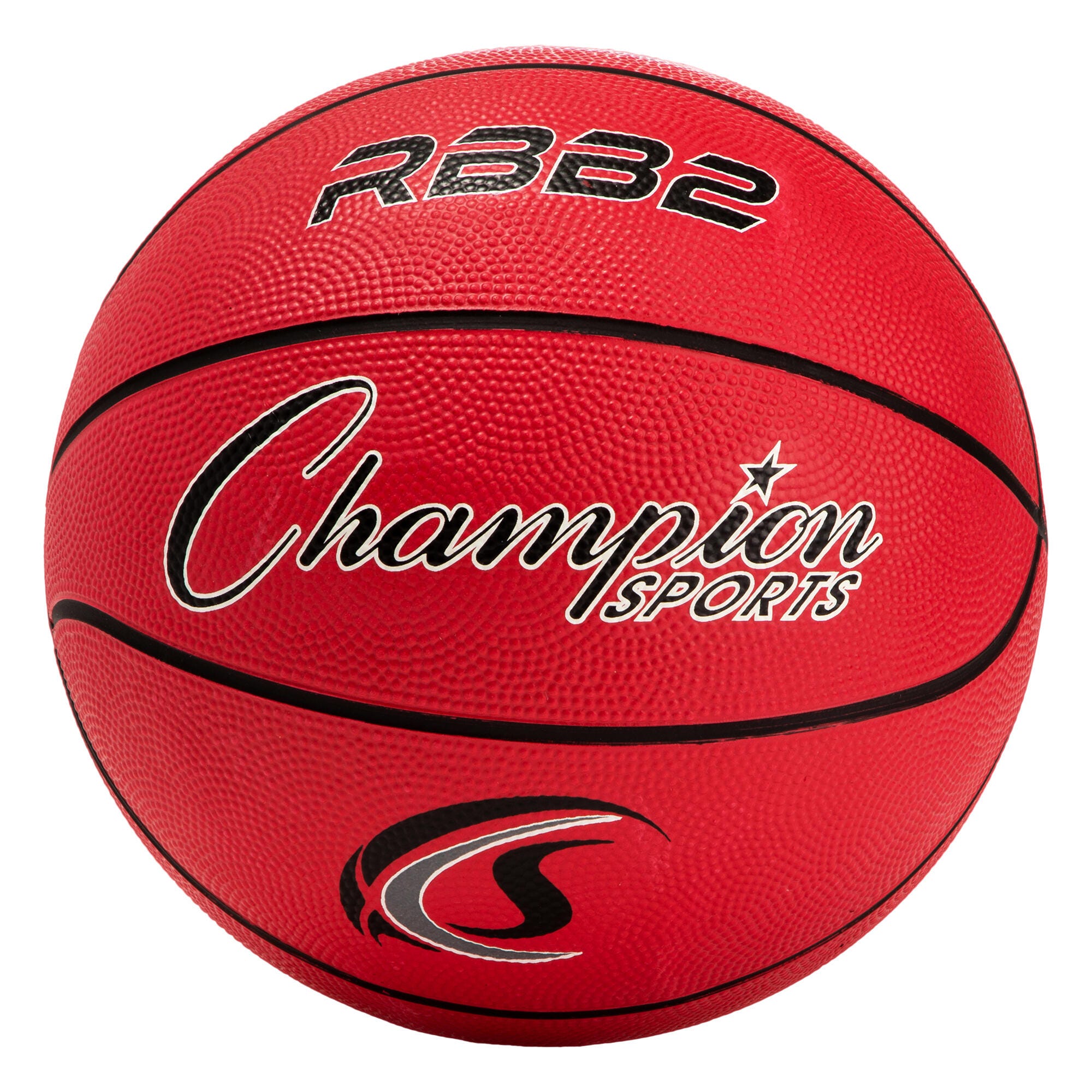 Champion Sports Rubber Basketball, Youth, Size 5, Red