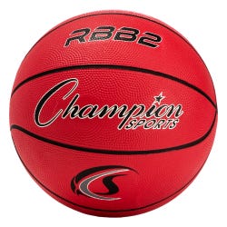 Champion Sports Rubber Basketball, Youth, Size 5, Red